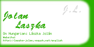 jolan laszka business card